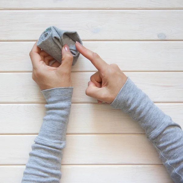 Giyim depolama. Dolabın içinde sipariş. Çorap katlanır. Master Clas