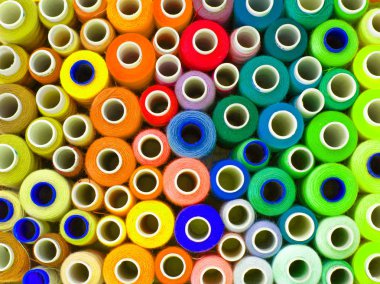 Renkli iplik dikiş için. Biriktiricileri şerit metre, needl yılında Konuları