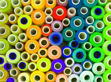 Renkli iplik dikiş için. Biriktiricileri şerit metre, needl yılında Konuları