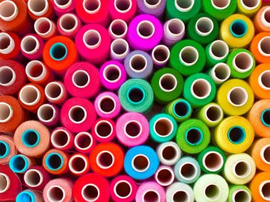 Renkli iplik dikiş için. Biriktiricileri şerit metre, needl yılında Konuları