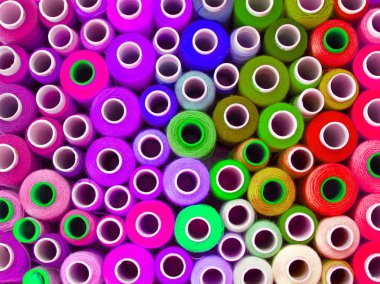 Renkli iplik dikiş için. Biriktiricileri şerit metre, needl yılında Konuları