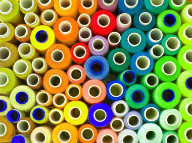 Renkli iplik dikiş için. Biriktiricileri şerit metre, needl yılında Konuları