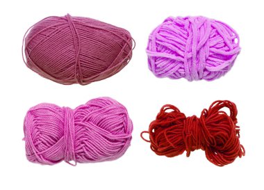 Renkli toplar iplik. Yukarıdan görüntüleyin. Gökkuşağı renkleri. 