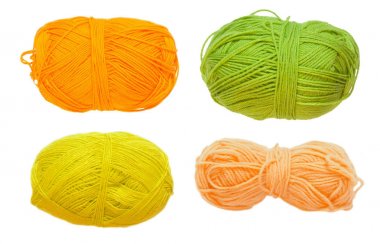 Renkli toplar iplik. Yukarıdan görüntüleyin. Gökkuşağı renkleri. İplik için