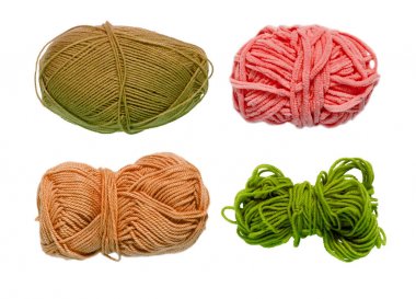 Renkli toplar iplik. Yukarıdan görüntüleyin. Gökkuşağı renkleri. İplik için