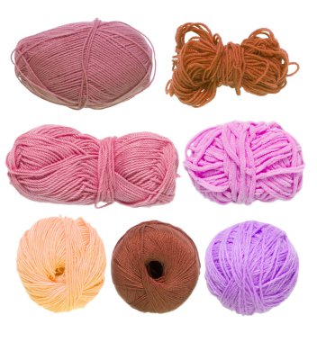 Renkli toplar iplik. Yukarıdan görüntüleyin. Gökkuşağı renkleri. İplik için