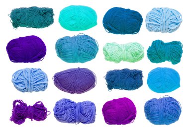 Renkli toplar iplik. Yukarıdan görüntüleyin. Gökkuşağı renkleri. 