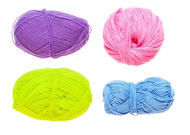 Renkli toplar iplik. Yukarıdan görüntüleyin. Gökkuşağı renkleri. İplik için