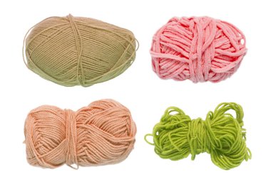 Renkli toplar iplik. Yukarıdan görüntüleyin. Gökkuşağı renkleri. İplik için