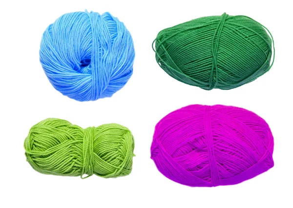 Renkli toplar iplik. Yukarıdan görüntüleyin. Gökkuşağı renkleri. İplik için