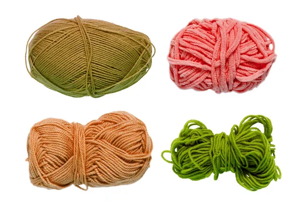 Renkli toplar iplik. Yukarıdan görüntüleyin. Gökkuşağı renkleri. İplik için