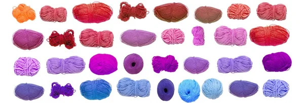 Renkli toplar iplik. Yukarıdan görüntüleyin. Gökkuşağı renkleri. 