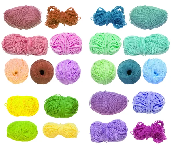 Renkli toplar iplik. Yukarıdan görüntüleyin. Gökkuşağı renkleri. 