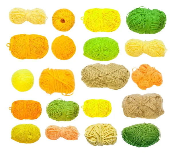 Renkli toplar iplik. Yukarıdan görüntüleyin. Gökkuşağı renkleri. 