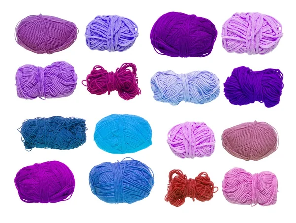 Renkli toplar iplik. Yukarıdan görüntüleyin. Gökkuşağı renkleri. 