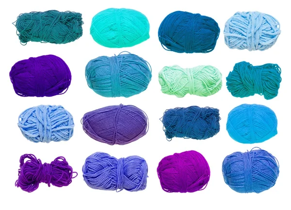 Renkli toplar iplik. Yukarıdan görüntüleyin. Gökkuşağı renkleri. 