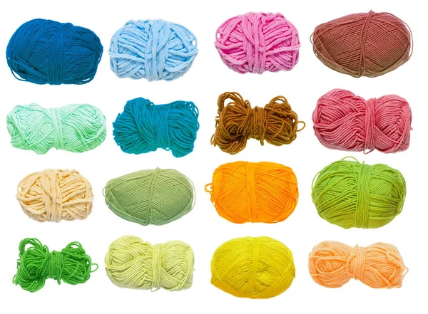 Renkli toplar iplik. Yukarıdan görüntüleyin. Gökkuşağı renkleri. İplik için