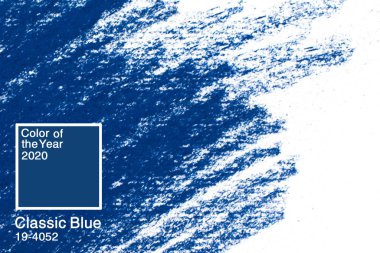 Klasik Mavi işte. 2020 Yılı Rengi. Mavi boya fırça darbesi