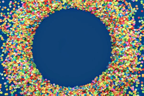 Classic Blue. Color of the Year 2020. Colored confetti on a blue — ストック写真