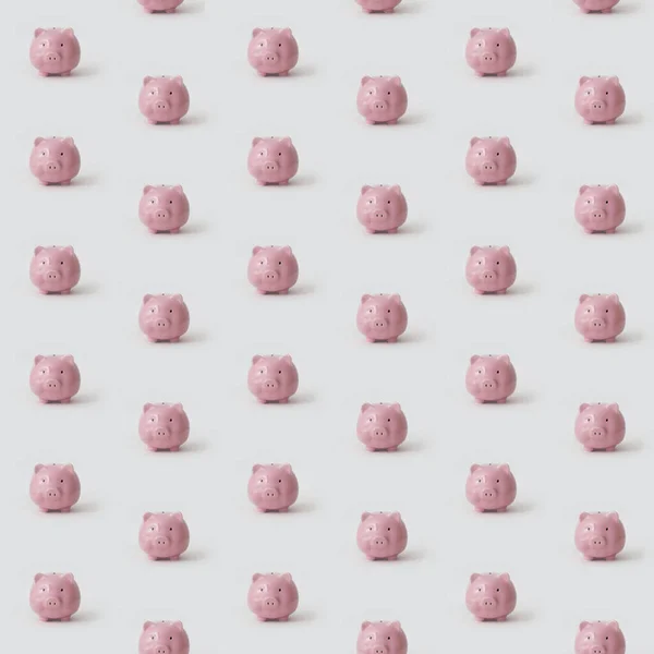 Backdrop Pink Piggy Banks White Background Concept Successful Accumulation Deposits — Stock Photo, Image