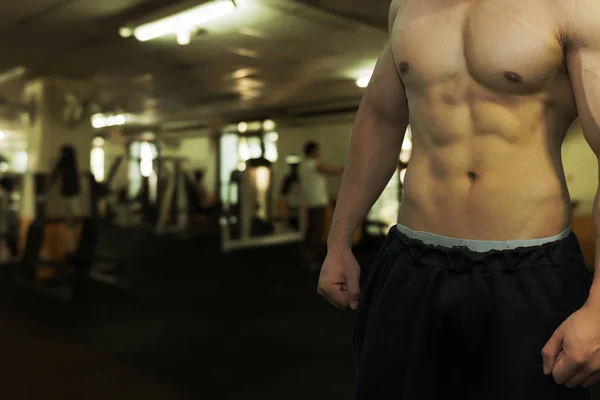Fitness Uomo Che Mostra Corpo Muscolare Palestra Concetto Fitness Concetto — Foto Stock