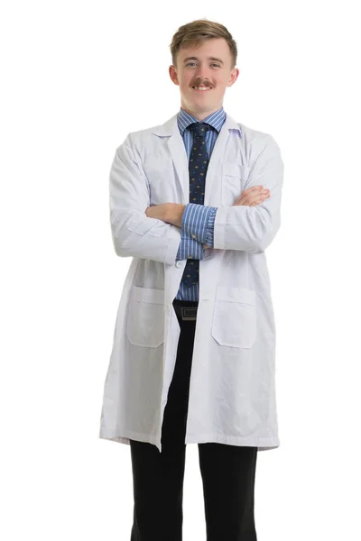 Πορτρέτο Ιατρός Λευκό Φόντο Ιατρική Έννοια — Φωτογραφία Αρχείου