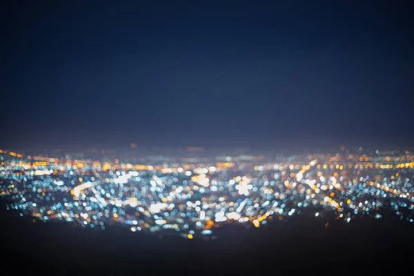 Luz Bokeh Paisagem Cidade Céu Noturno Com Muitas Estrelas Conceito — Fotografia de Stock