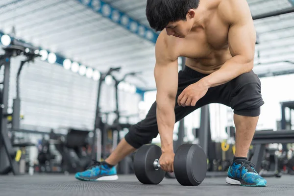 Fitness Homem Aquecimento Alongamento Ginásio Conceito Fitness Conceito Esporte — Fotografia de Stock