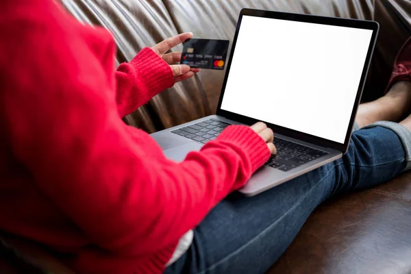 Mujer Compras Línea Con Teléfono Inteligente Concepto Propietario Negocio — Foto de Stock