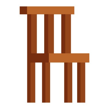 Wood chair isolated vector illustration.