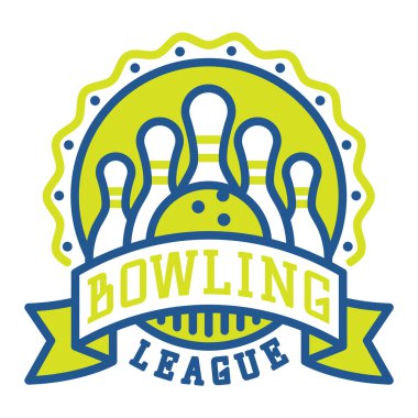 Vektör bowling logo amblem.