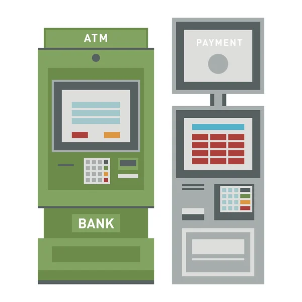 ATM-iconen vector set — Stockvector
