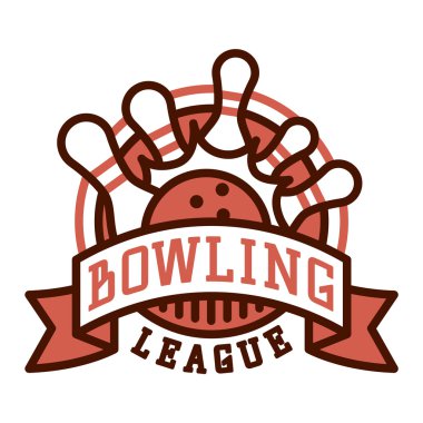 Vektör bowling logo amblem.