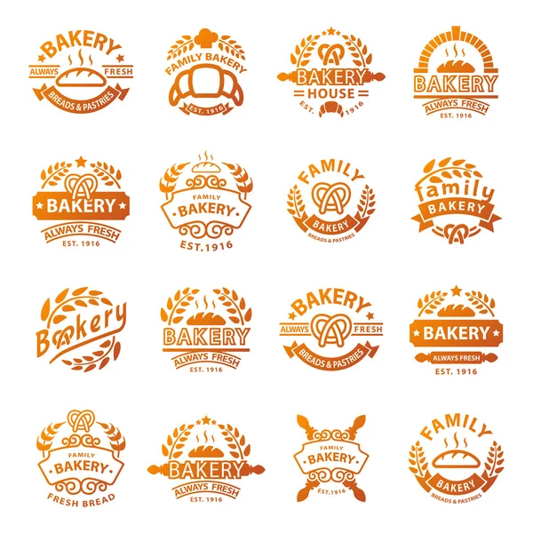 Badge de boulangerie et icône logo — Image vectorielle