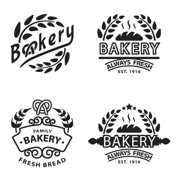 Badge de boulangerie et icône logo — Image vectorielle