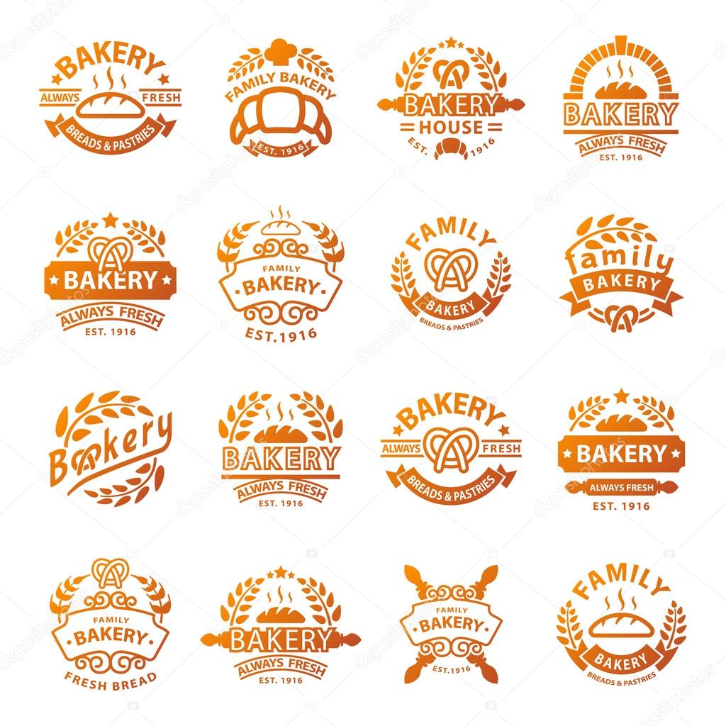 Bakery badgesand logo icon thin modern style vector collection set. Retro bakery labels, logos and badges icons. Bakery badges design elements isolated on white background