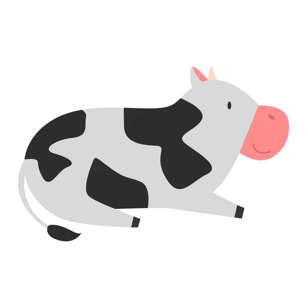 Caractère de vache de bande dessinée — Image vectorielle