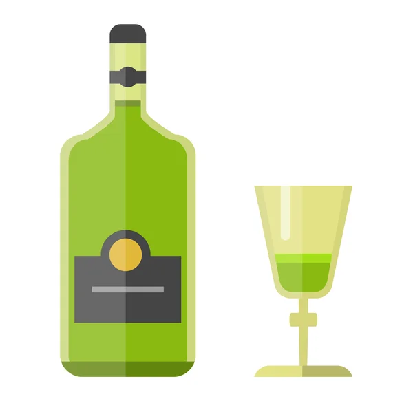 Alcohol drinken fles — Stockvector