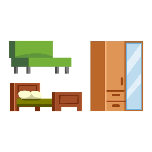 Furniture icons vector isolated — Stock Vector