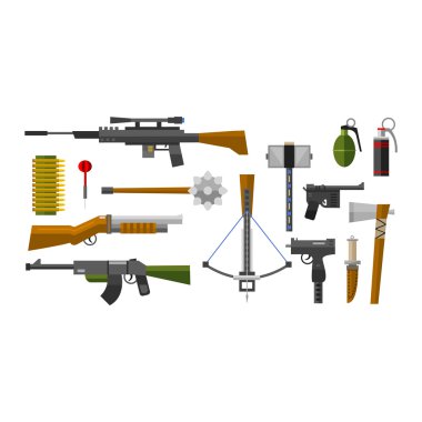 Weapons vector collection icons clipart