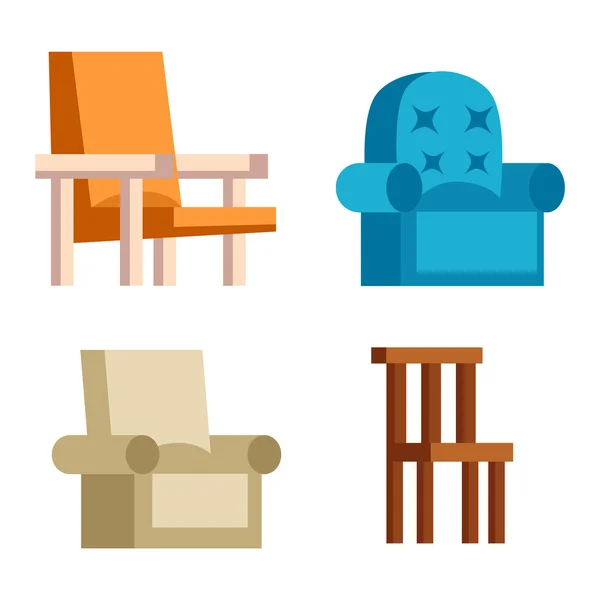 Vektorové ikony nábytek, samostatný — Stockový vektor