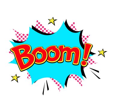 Popart komik konuşma balonu patlama efektleri vektör.