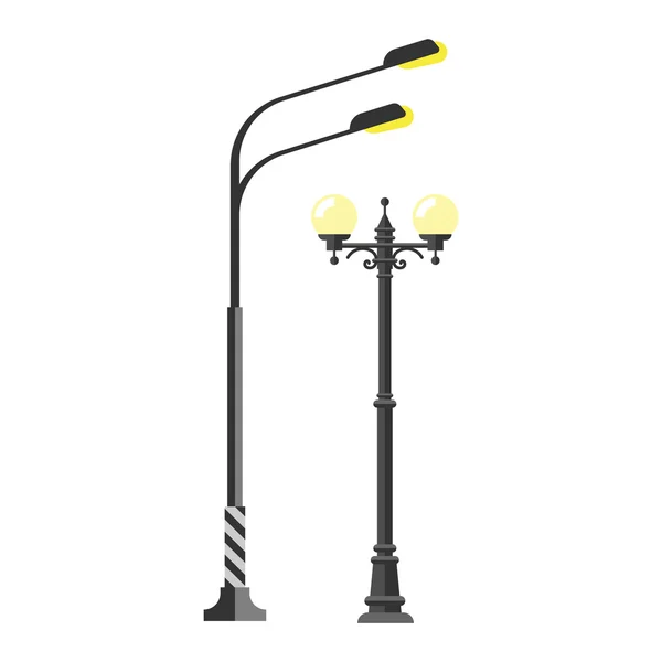 Pouliční lampa silueta vektor — Stockový vektor
