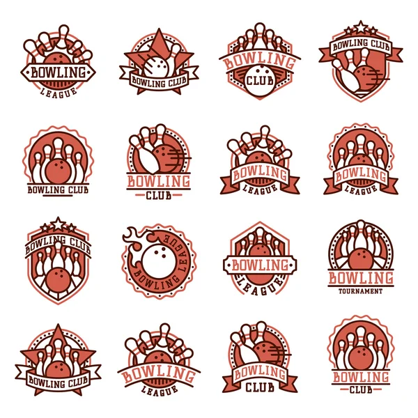 Logo de bowling vectoriel emblèmes . — Image vectorielle