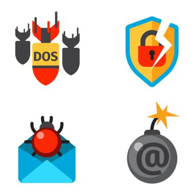 Internet güvenlik simgeleri izole