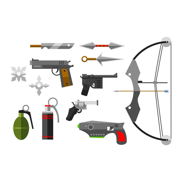Weapons vector collection icons — Stock Vector