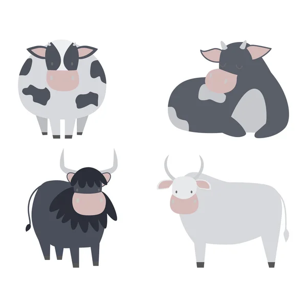 Carácter de vaca de dibujos animados — Archivo Imágenes Vectoriales