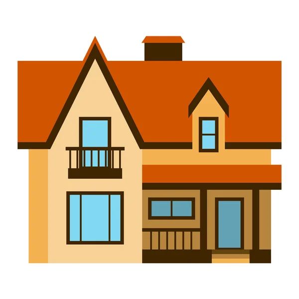 House front view vector illustration — Stock Vector