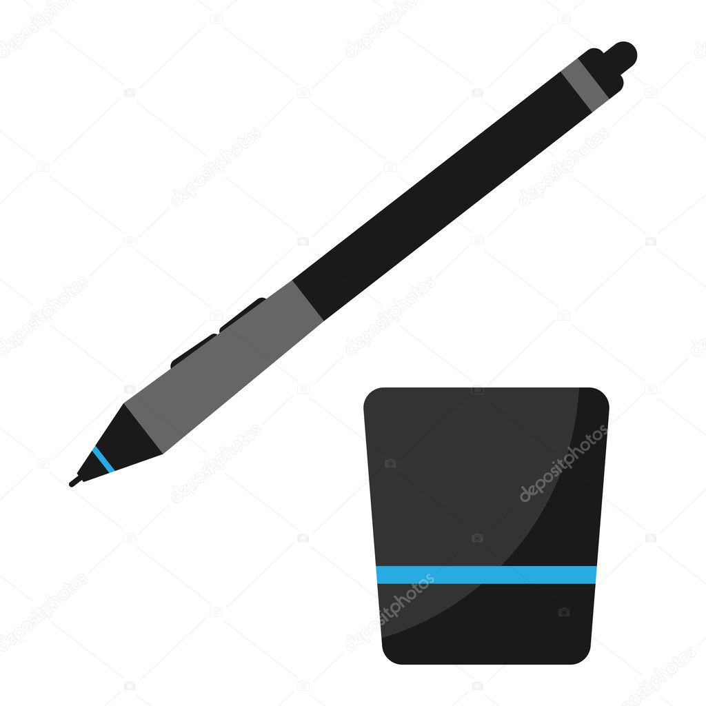 Graphics tablet stilus pen vector illustration Stock Vector Image by