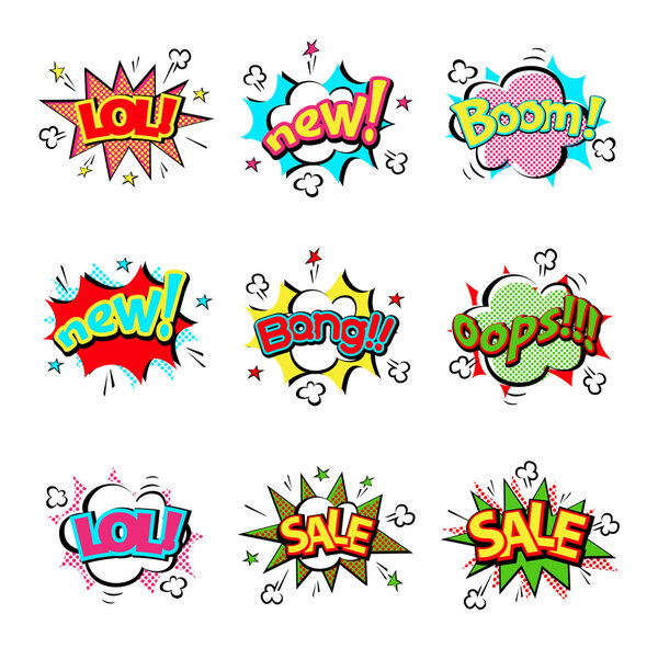 Вектор эффектов пузыря мыльного пузыря речи Popart
.